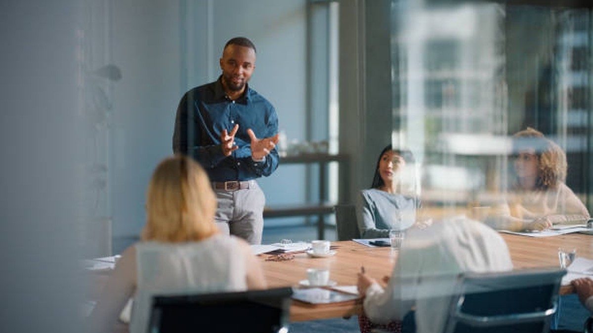 Professional giving a presentation