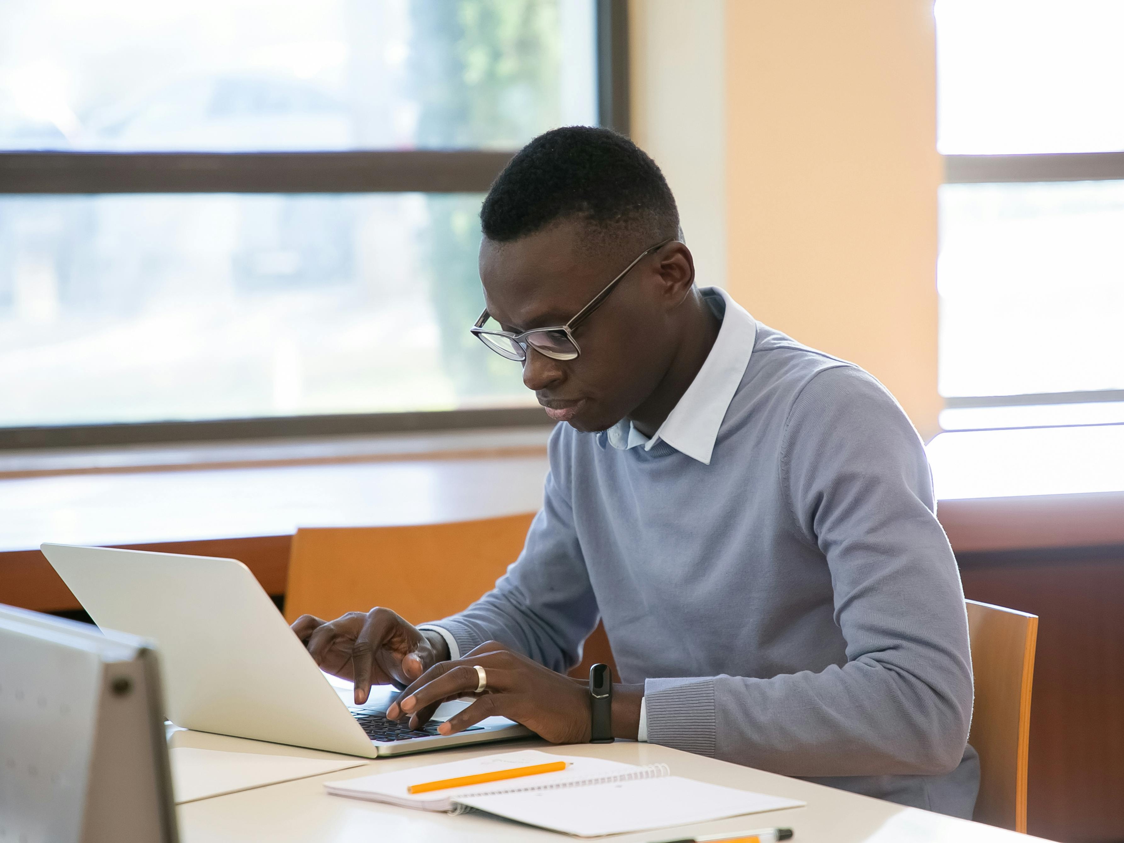 Young professional working on a laptop
